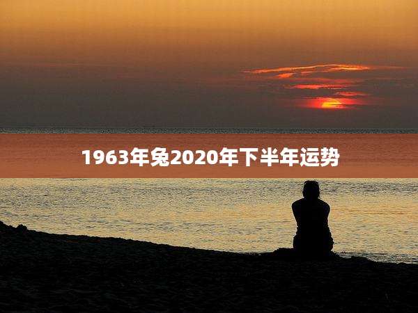1963年兔2020年下半年运势