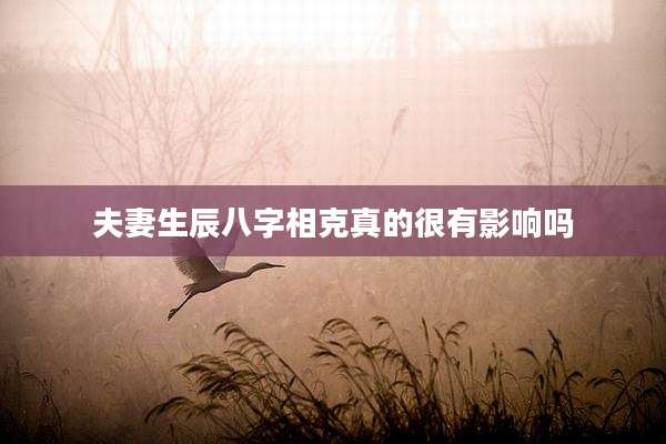 夫妻生辰八字相克真的很有影响吗