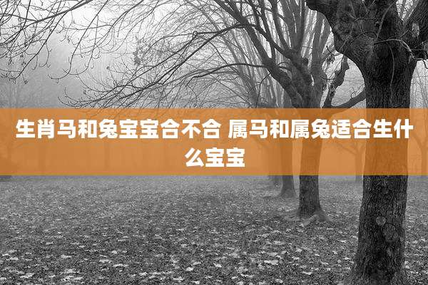 生肖马和兔宝宝合不合 属马和属兔适合生什么宝宝