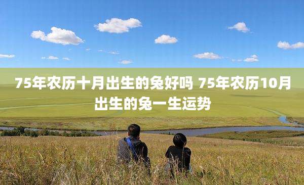 75年农历十月出生的兔好吗 75年农历10月出生的兔一生运势