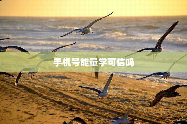 手机号能量学可信吗