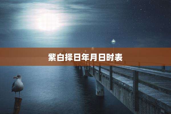 紫白择日年月日时表