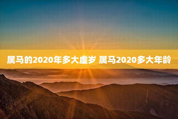 属马的2020年多大虚岁 属马2020多大年龄