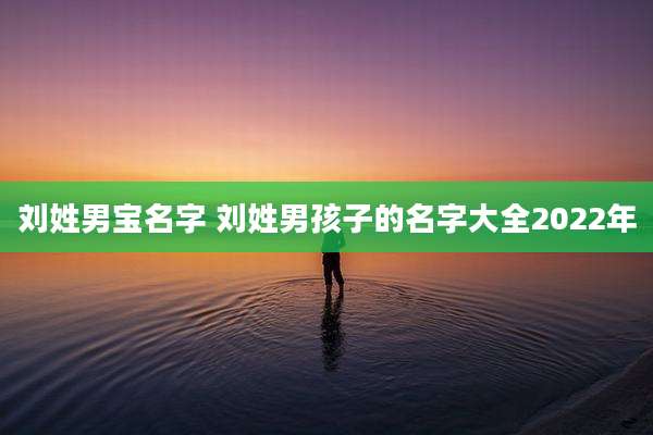 刘姓男宝名字 刘姓男孩子的名字大全2022年