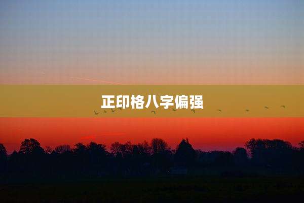 正印格八字偏强
