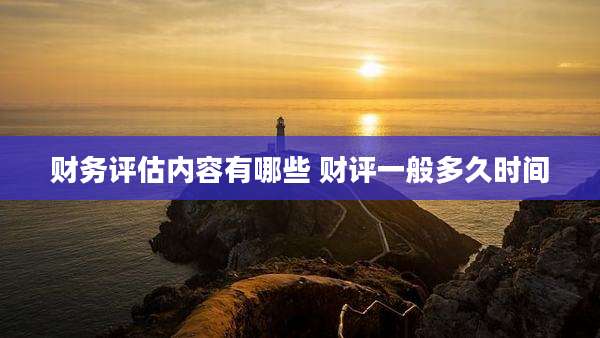 财务评估内容有哪些 财评一般多久时间
