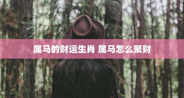 属马的财运生肖 属马怎么聚财