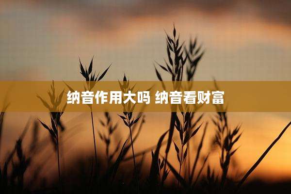 纳音作用大吗 纳音看财富
