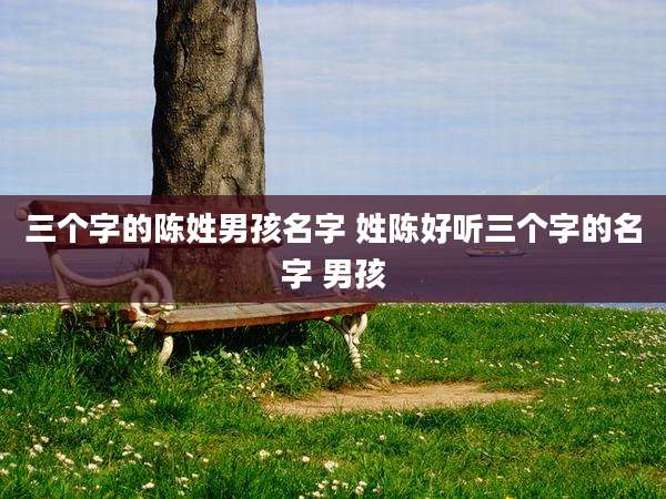 三个字的陈姓男孩名字 姓陈好听三个字的名字 男孩