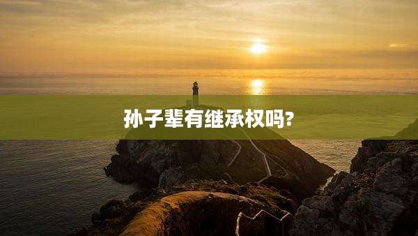 孙子辈有继承权吗?