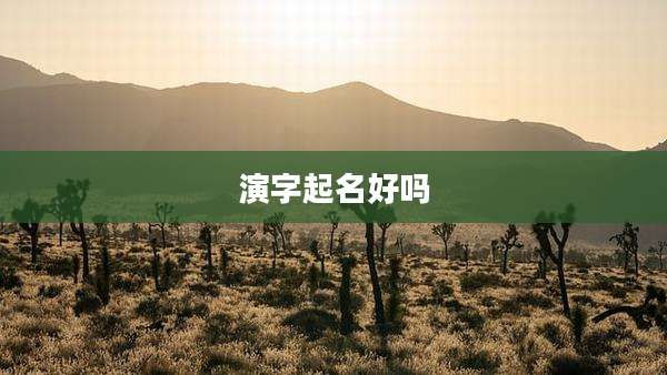 演字起名好吗