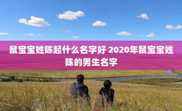 鼠宝宝姓陈起什么名字好 2020年鼠宝宝姓陈的男生名字