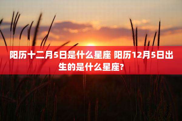 阳历十二月5日是什么星座 阳历12月5日出生的是什么星座?