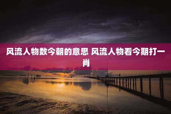 风流人物数今朝的意思 风流人物看今期打一肖