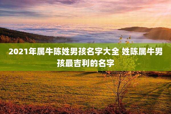 2021年属牛陈姓男孩名字大全 姓陈属牛男孩最吉利的名字