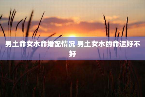 男土命女水命婚配情况 男土女水的命运好不好