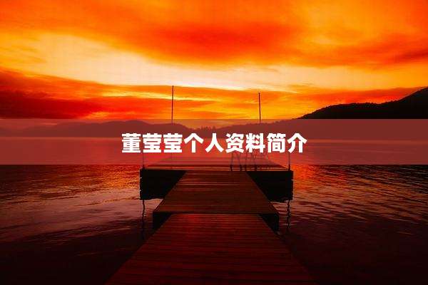 董莹莹个人资料简介