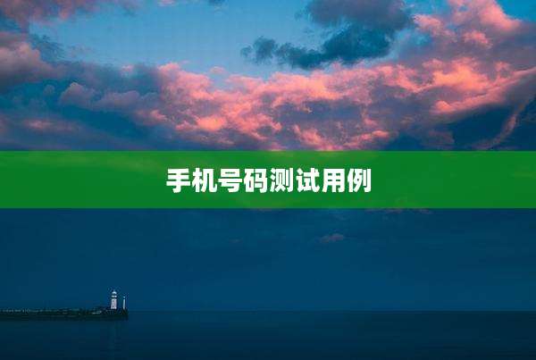 手机号码测试用例