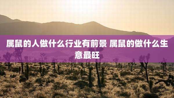 属鼠的人做什么行业有前景 属鼠的做什么生意最旺