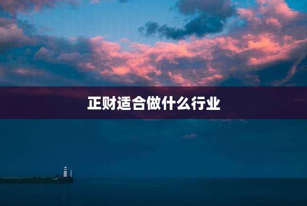 正财适合做什么行业