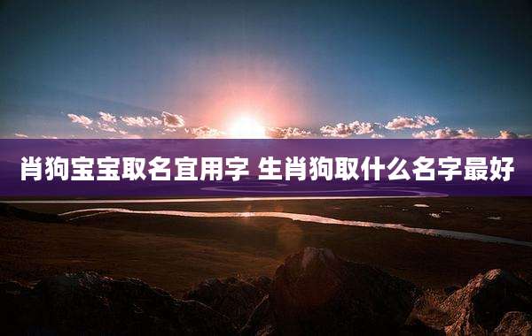 肖狗宝宝取名宜用字 生肖狗取什么名字最好