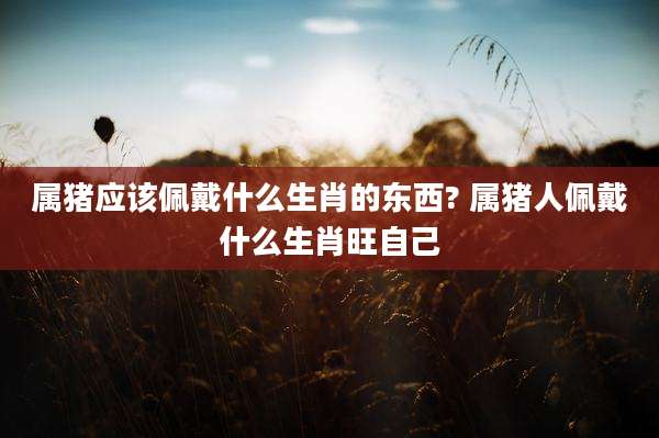 属猪应该佩戴什么生肖的东西? 属猪人佩戴什么生肖旺自己