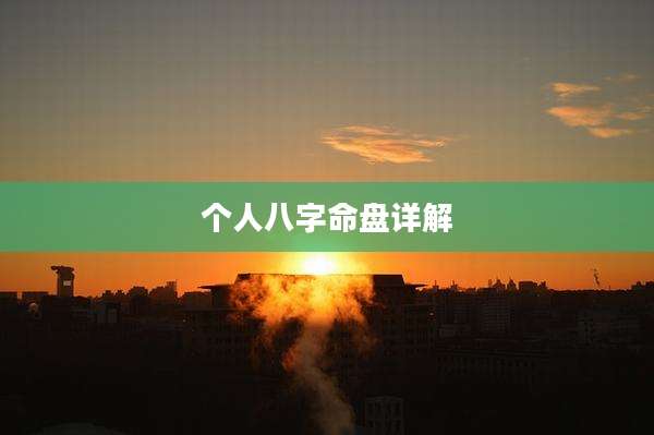 个人八字命盘详解