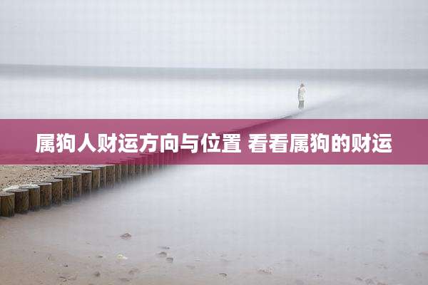 属狗人财运方向与位置 看看属狗的财运
