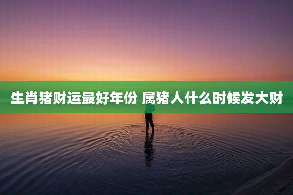 生肖猪财运最好年份 属猪人什么时候发大财