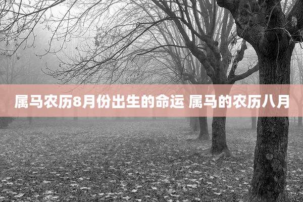 属马农历8月份出生的命运 属马的农历八月
