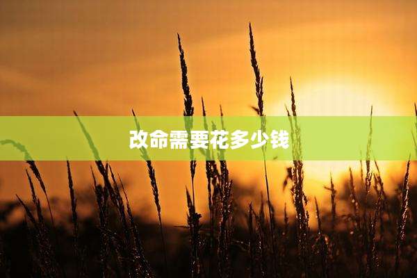 改命需要花多少钱