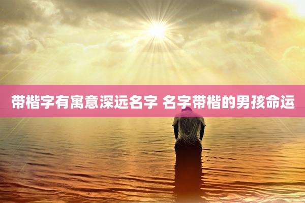 带楷字有寓意深远名字 名字带楷的男孩命运