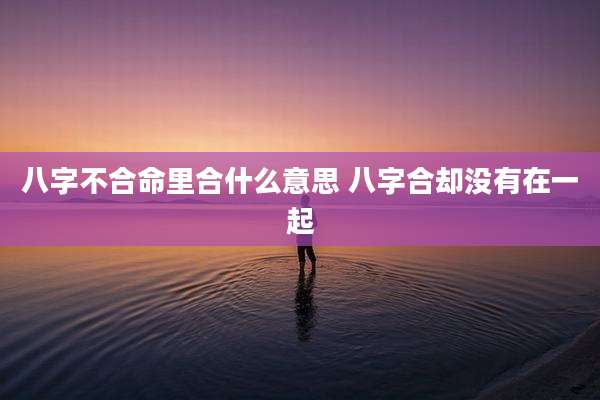 八字不合命里合什么意思 八字合却没有在一起