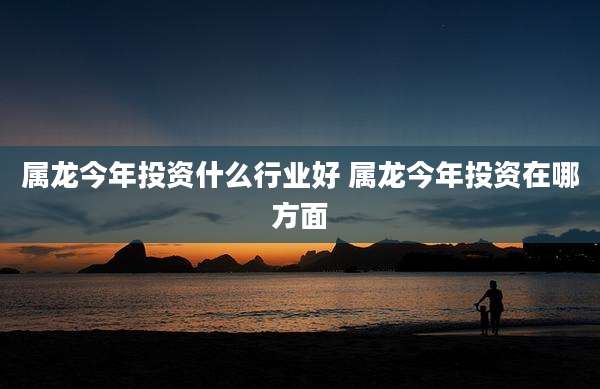 属龙今年投资什么行业好 属龙今年投资在哪方面