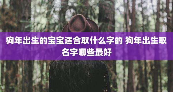 狗年出生的宝宝适合取什么字的 狗年出生取名字哪些最好