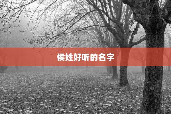侯姓好听的名字