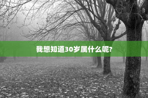我想知道30岁属什么呢?