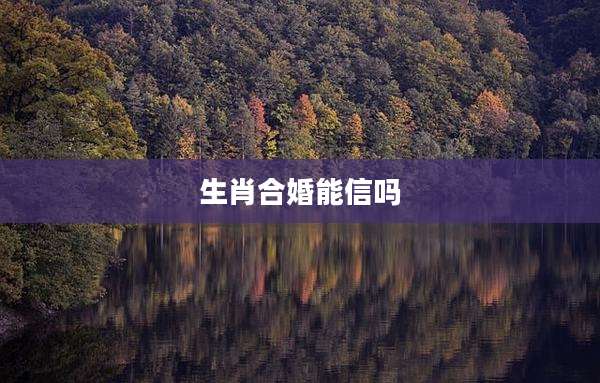 生肖合婚能信吗