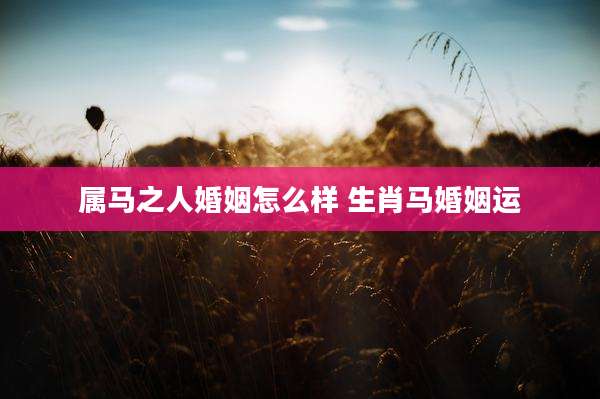 属马之人婚姻怎么样 生肖马婚姻运