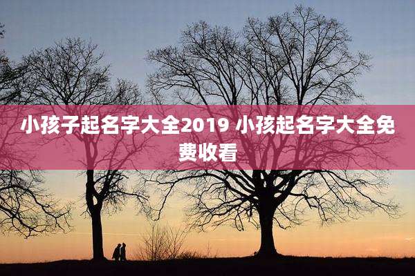 小孩子起名字大全2019 小孩起名字大全免费收看