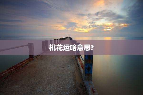 桃花运啥意思?