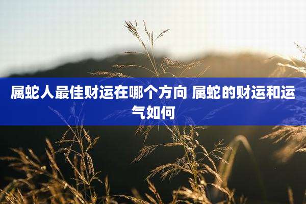 属蛇人最佳财运在哪个方向 属蛇的财运和运气如何