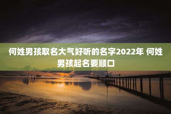 何姓男孩取名大气好听的名字2022年 何姓男孩起名要顺口