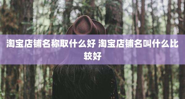 淘宝店铺名称取什么好 淘宝店铺名叫什么比较好