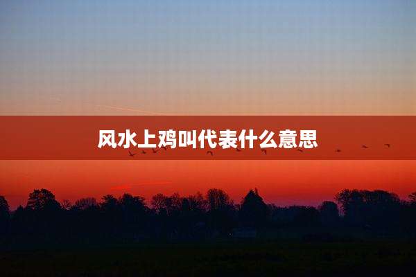 风水上鸡叫代表什么意思