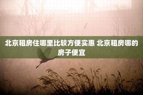 北京租房住哪里比较方便实惠 北京租房哪的房子便宜