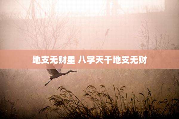 地支无财星 八字天干地支无财