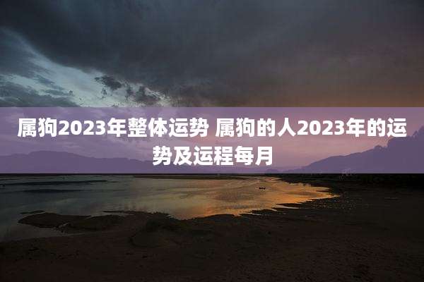 属狗2023年整体运势 属狗的人2023年的运势及运程每月
