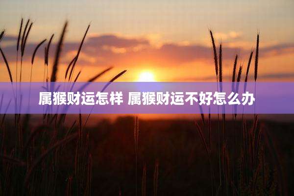 属猴财运怎样 属猴财运不好怎么办
