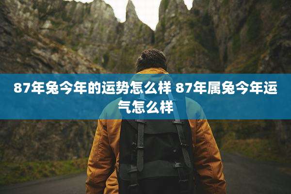 87年兔今年的运势怎么样 87年属兔今年运气怎么样
